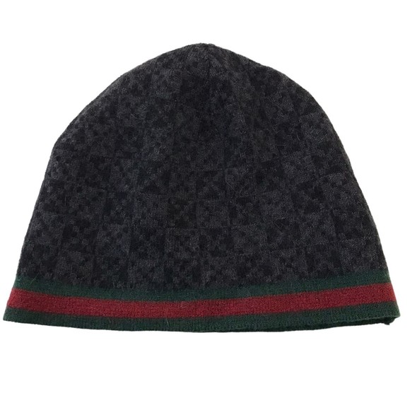 Gucci Webbing Line Knit Cap Black - Picture 1 of 6